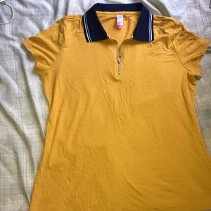 Yellow Zipper Up Shirt